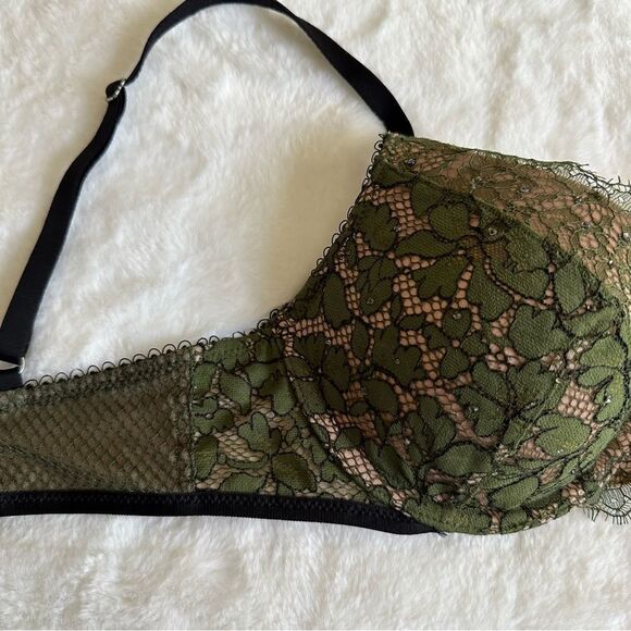 Victoria's Secret Dream Angels Green Lace Push Up Bra Women's Size 32C - Picture 10 of 14